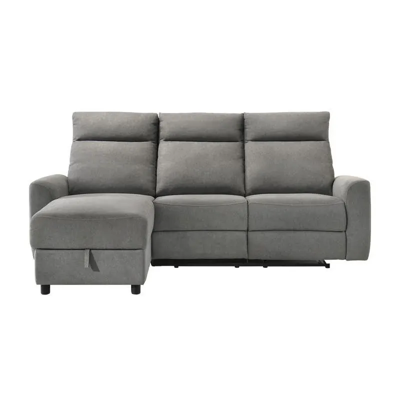 Sectionnel électrique inclinable et chaise longue côté gauche avec rangement
