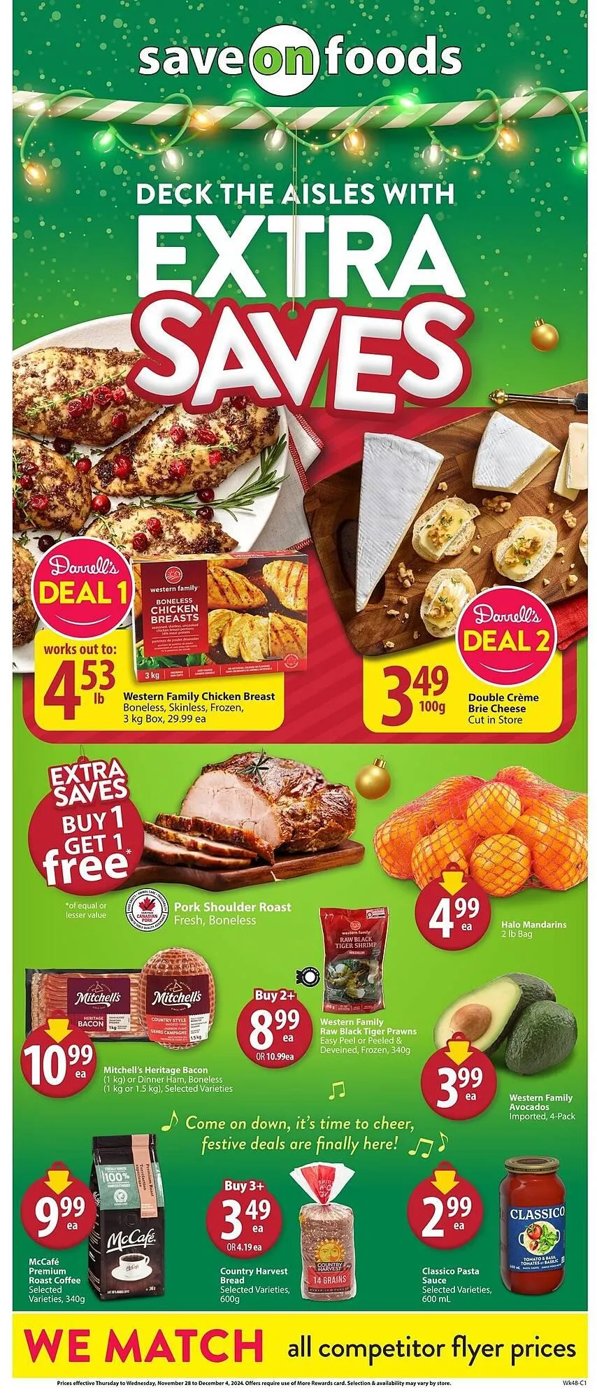 Save on Foods flyer from November 28 to December 11 2024 - flyer page 1