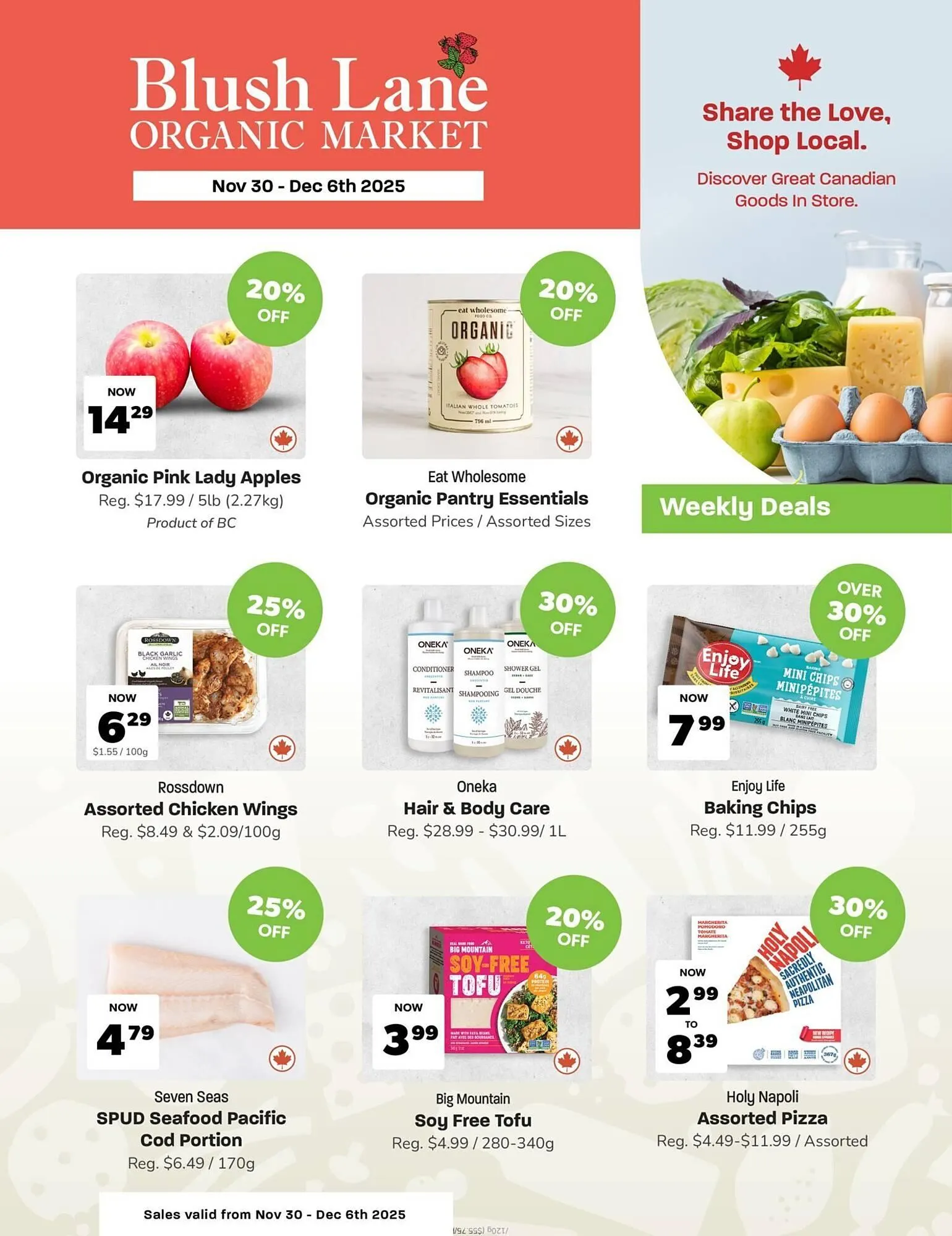 Blush Lane Organics flyer from December 1 to January 1 2026 - flyer page 1