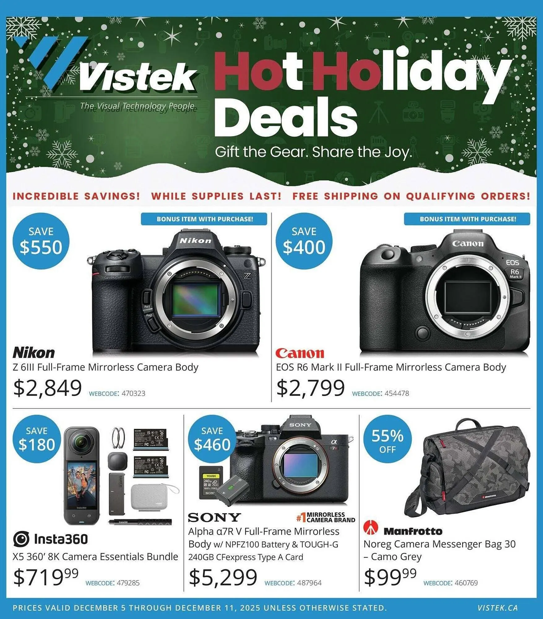 Vistek flyer from December 5 to December 25 2025 - flyer page 1