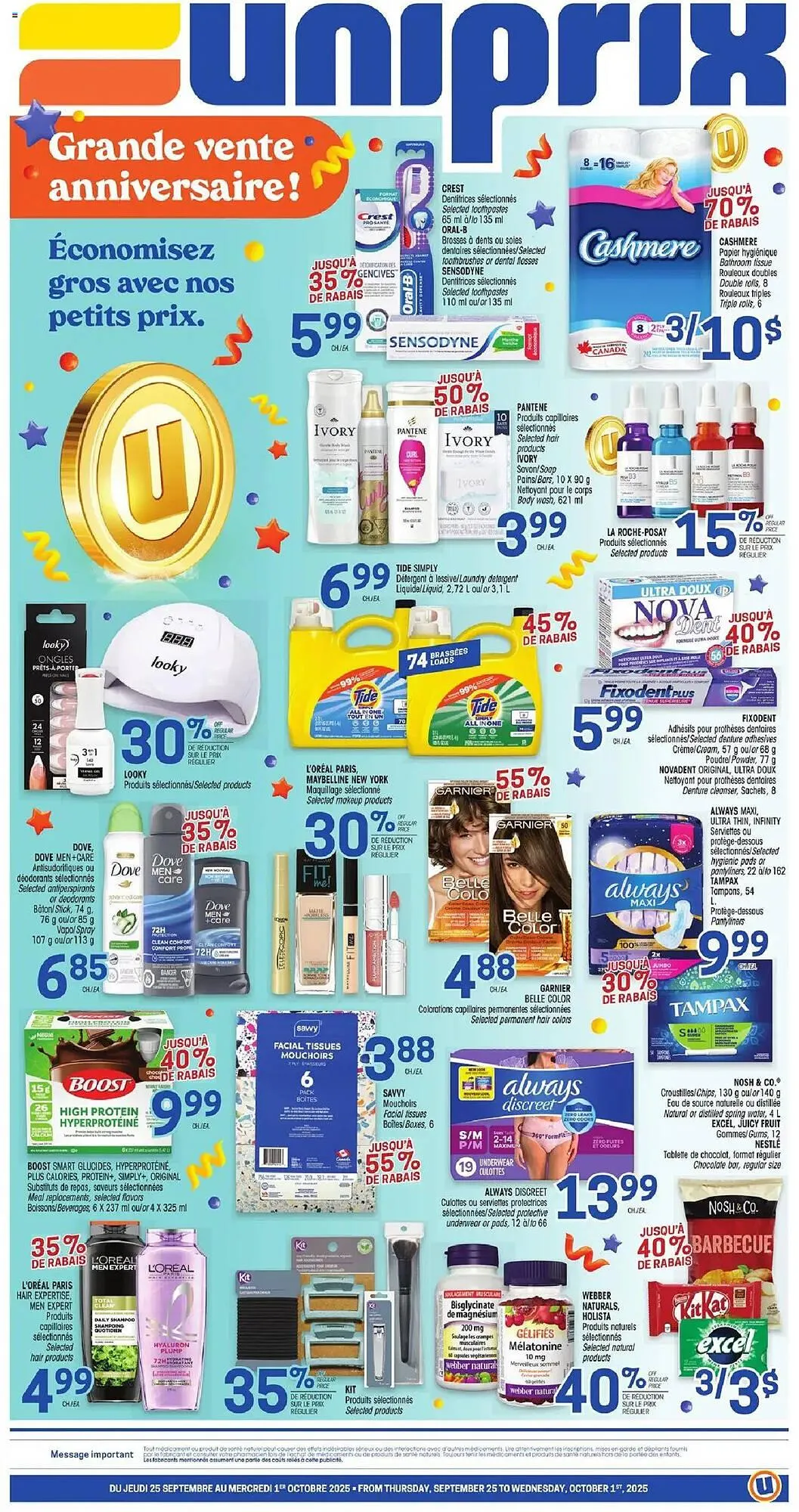 Uniprix flyer from September 25 to October 2 2025 - flyer page 1
