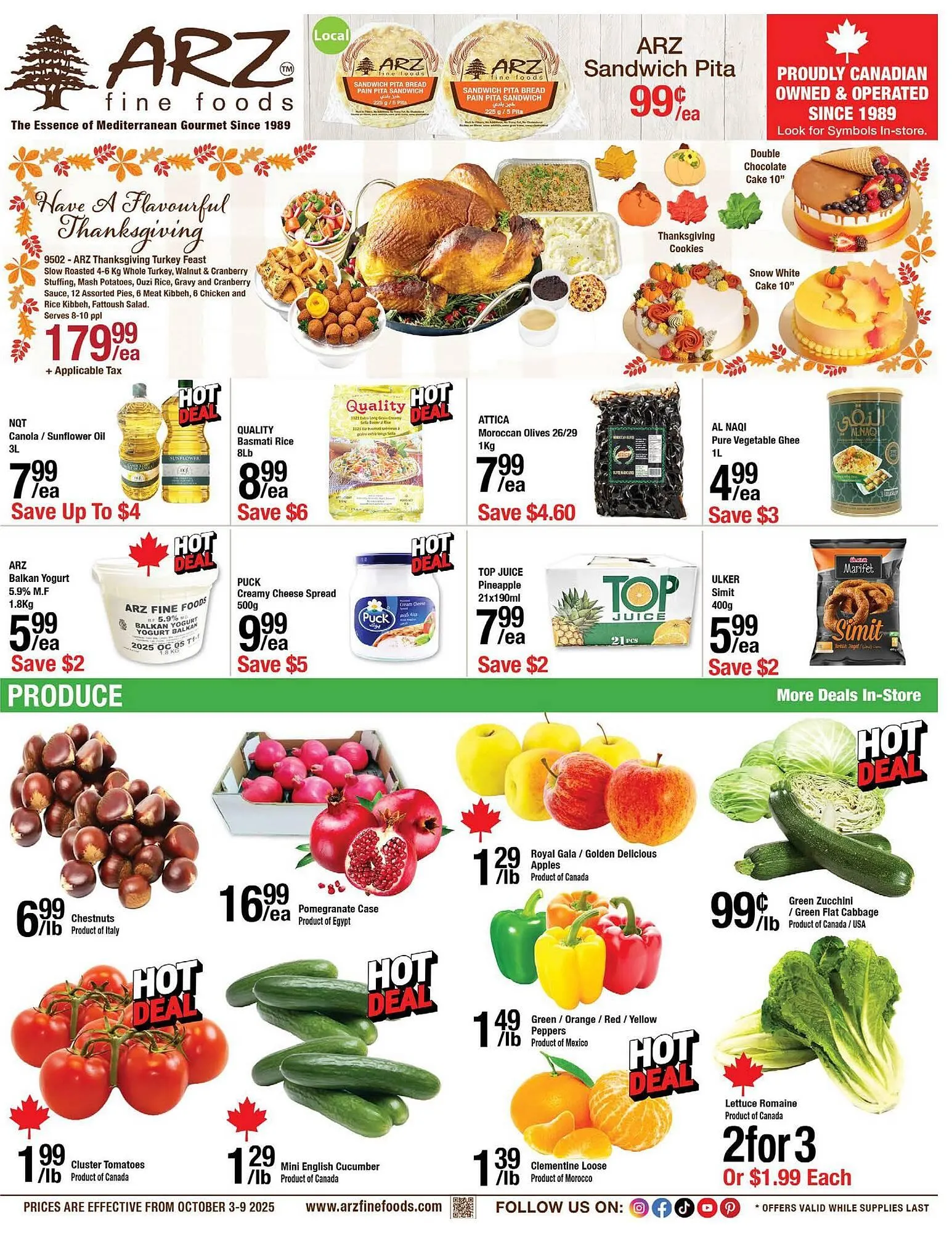 Arz Fine Foods flyer from October 3 to October 9 2025 - flyer page 1