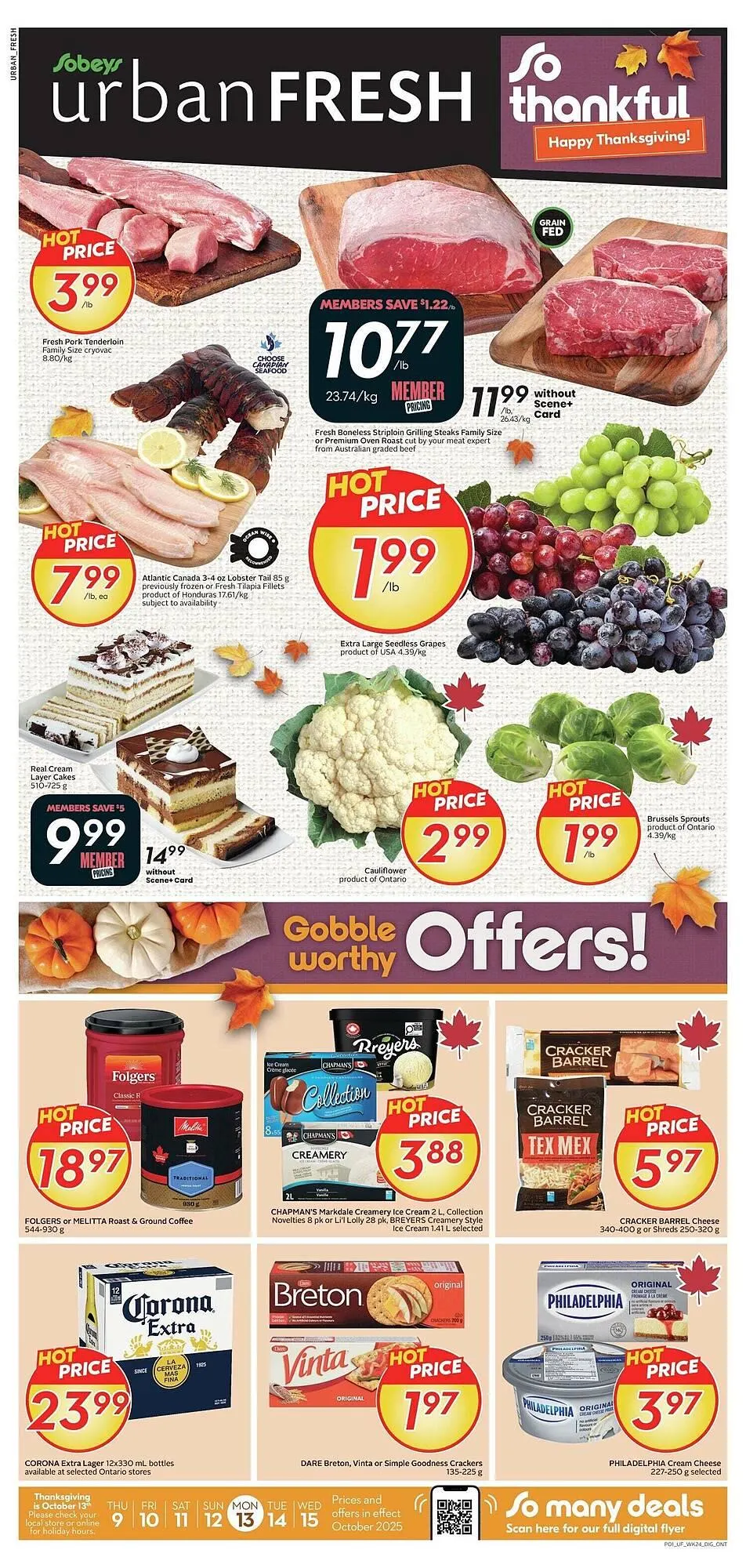 Sobeys flyer from October 9 to October 23 2025 - flyer page 1