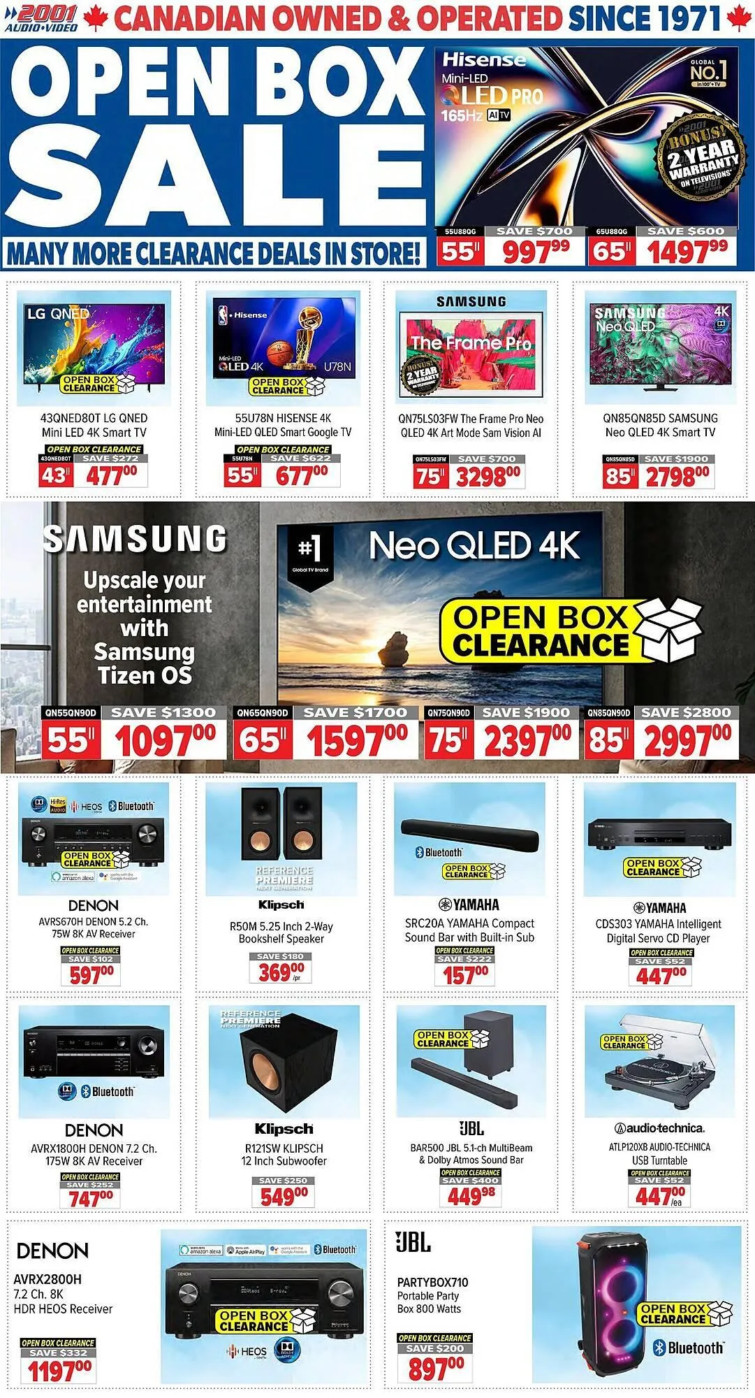 2001 Audio Video flyer from September 26 to October 3 2025 - flyer page 1