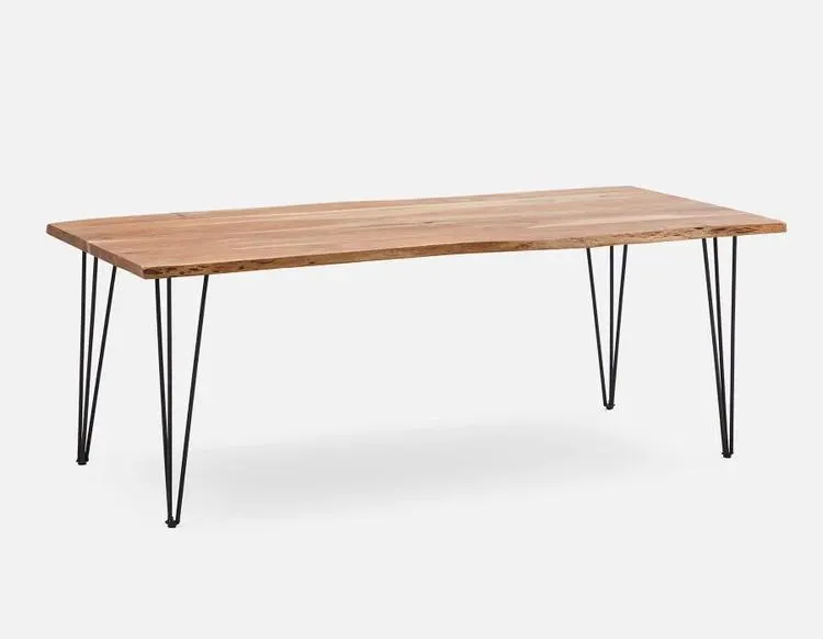 RENO solid acacia large wood dining table 210 cm
