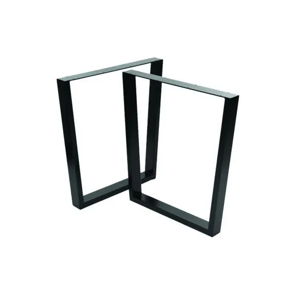 Ensemble de 2 pattes noires pour banc en forme de trapèze