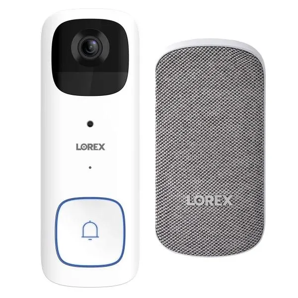 Lorex 2K Battery Video Doorbell with Wi-Fi Chimebox