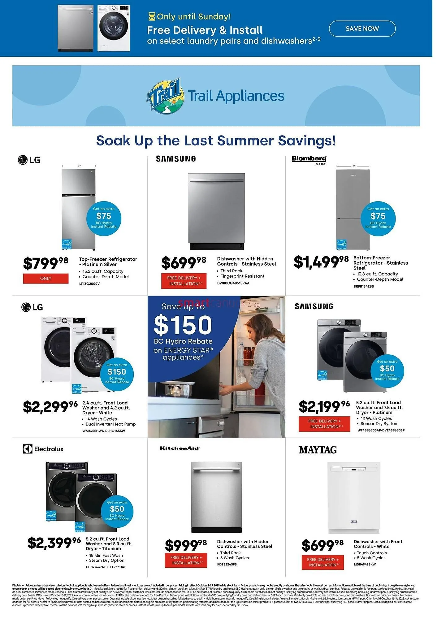 Trail Appliances flyer from October 9 to October 29 2025 - flyer page 1