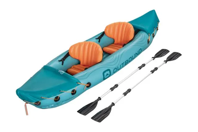 Outbound 2-Person Inflatable Kayak w/Paddle, 10-ft