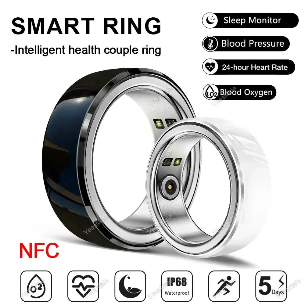 Smart Ring 2024 NFC Intelligent Technology Pedometer Blood Oxygen Sleep Smartring Fitness Tracker Waterproof Smart Rings for Men