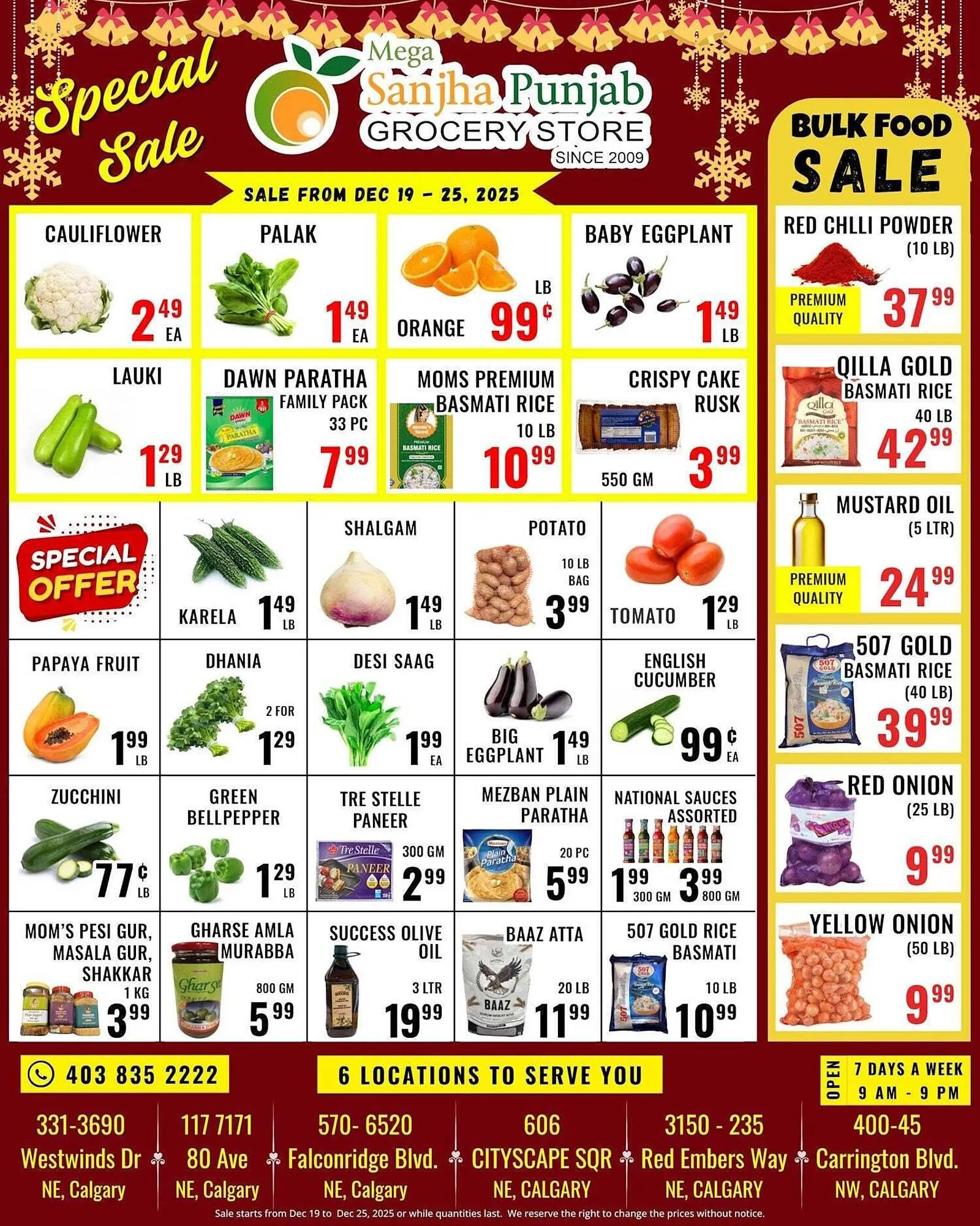 Mega Sanjha Punjab Grocery Store flyer from December 21 to January 1 2026 - flyer page 1