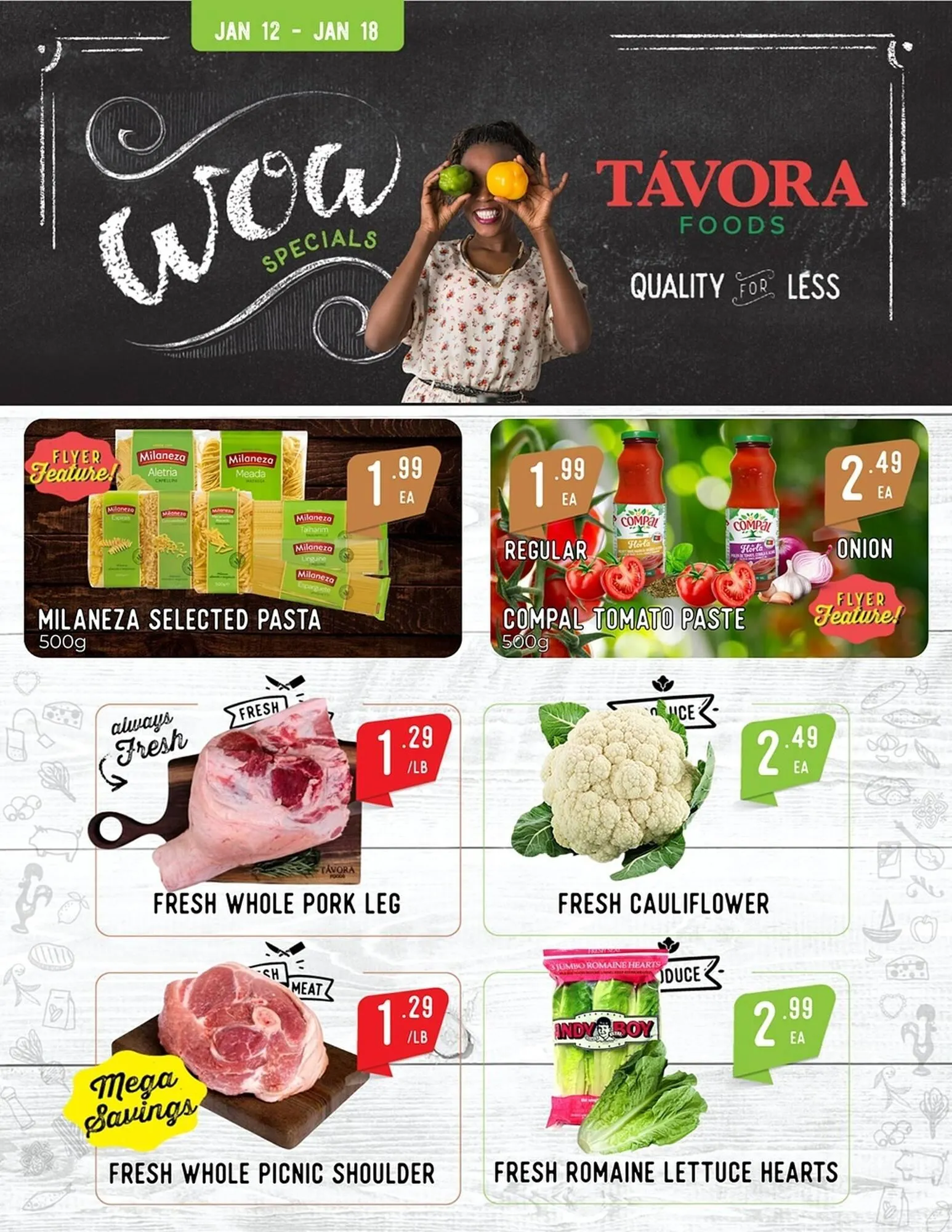 Tavora Foods flyer from January 12 to January 18 2026 - flyer page 1