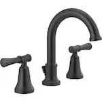 Chamberlain Two Handle Widespread 8-Inch Bathroom Sink Faucet in Matte Black