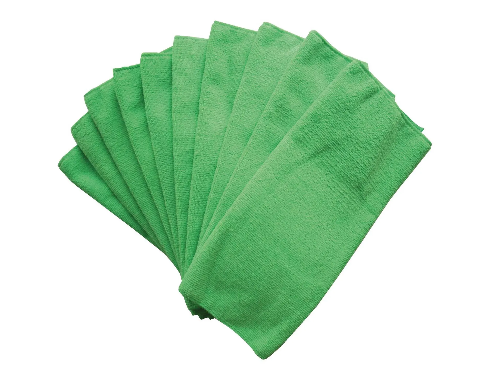 FRANK All-Purpose Machine Washable Microfibre Cloths, Green, 10-pk