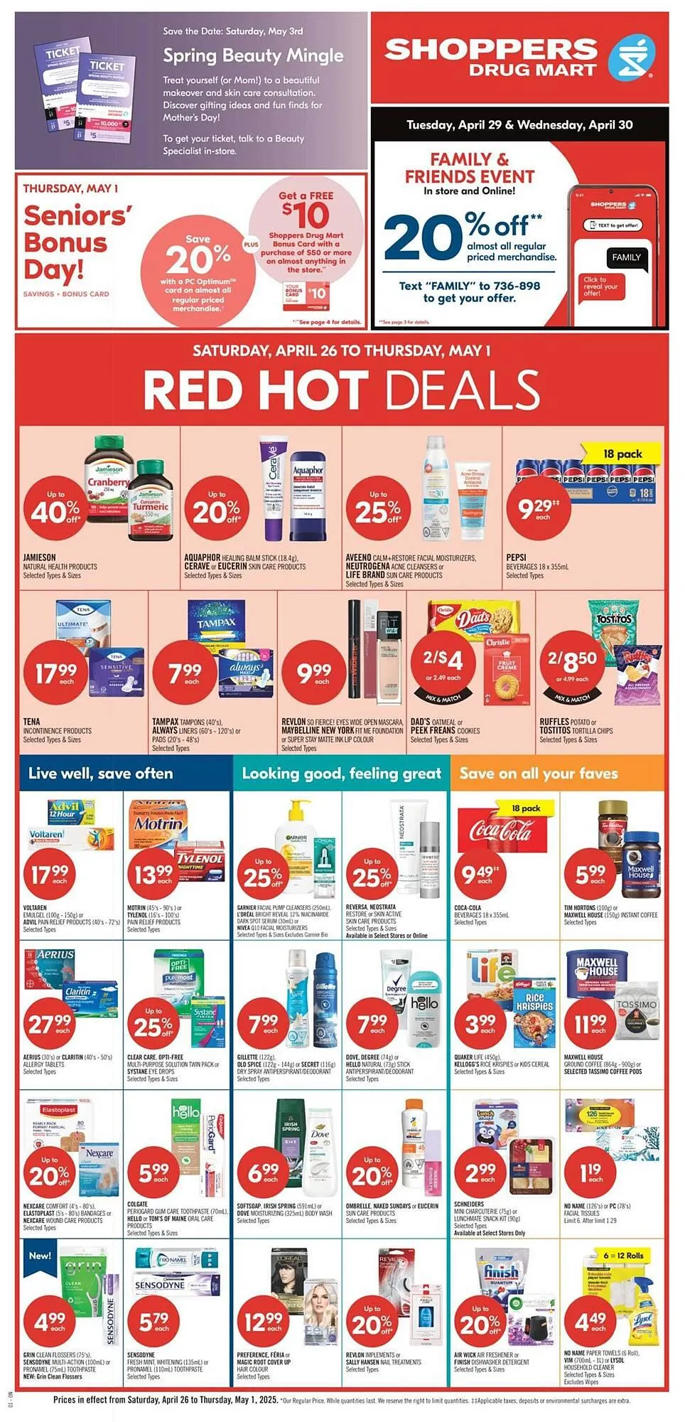 Shoppers Drug Mart flyer from April 29 to April 30 2025 - flyer page 1