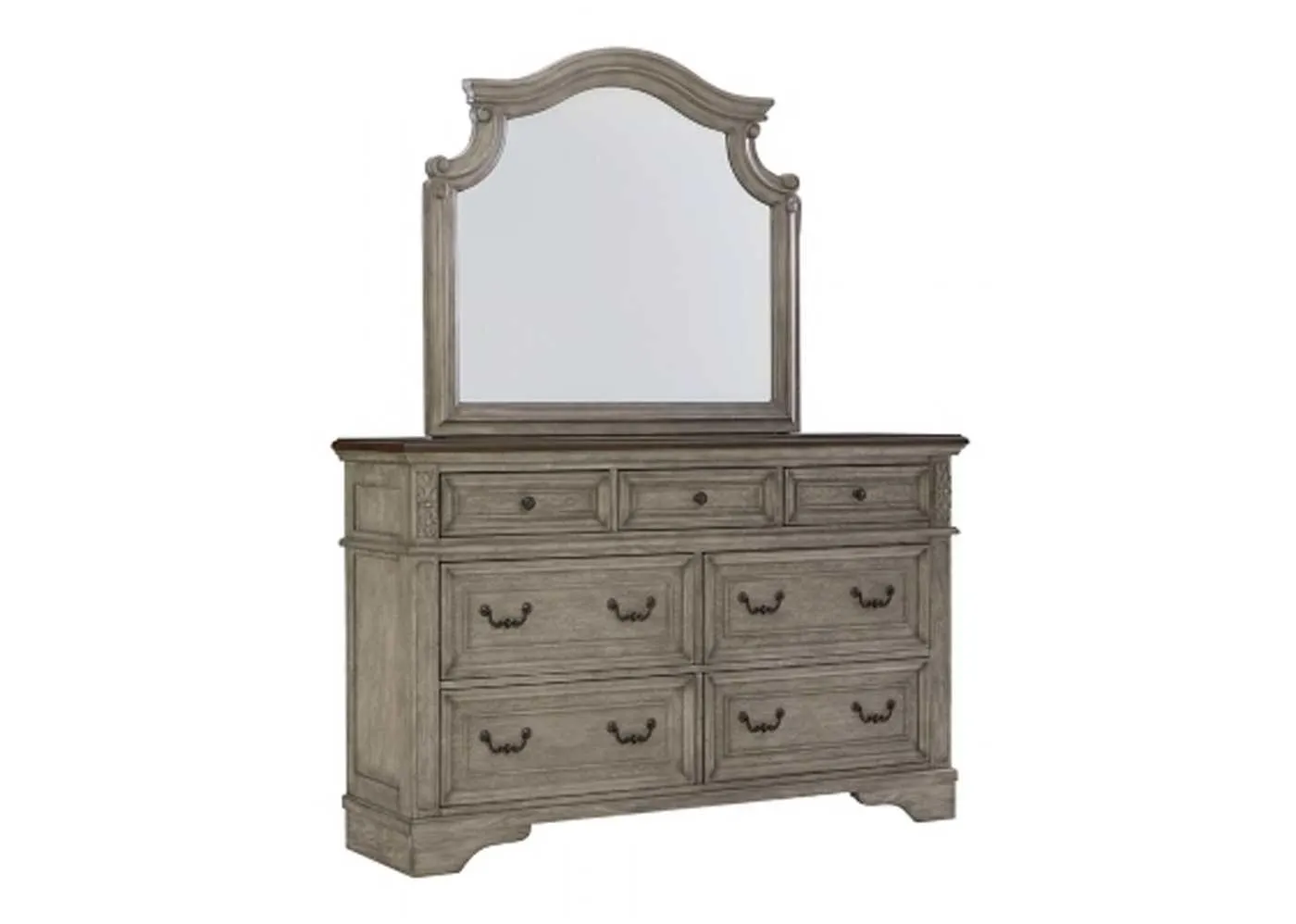 Lodenbay Dresser and Mirror - Antique Gray