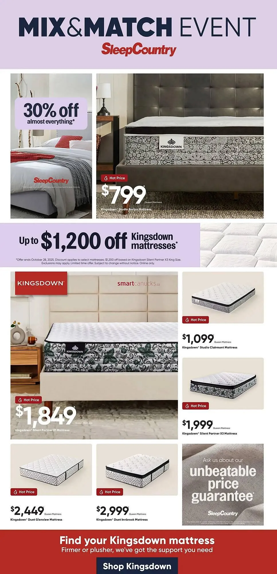 Sleep Country flyer from October 23 to October 29 2025 - flyer page 1