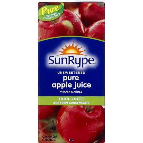 SunRype Pure Apple Unsweetened 100% Juice, 1 lt