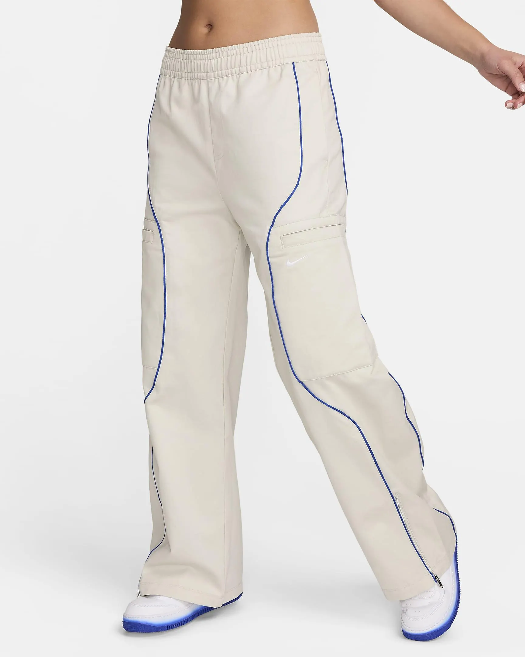 Women's High-Waisted Woven Trousers