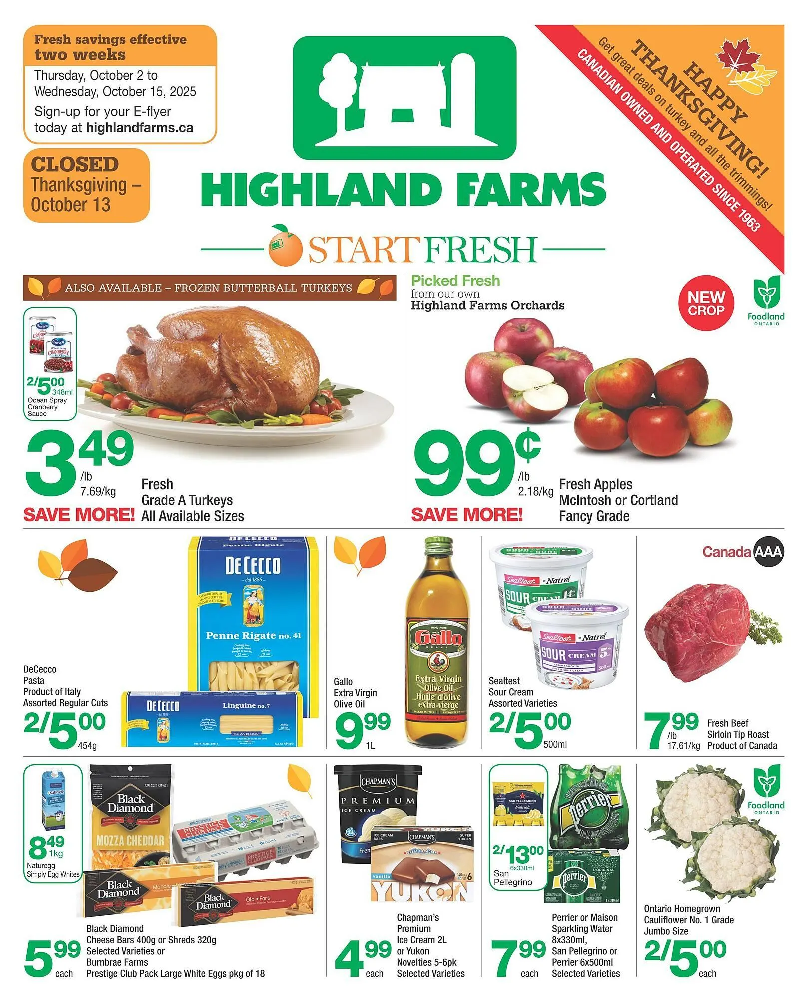 Highland Farms flyer from October 1 to October 8 2025 - flyer page 1