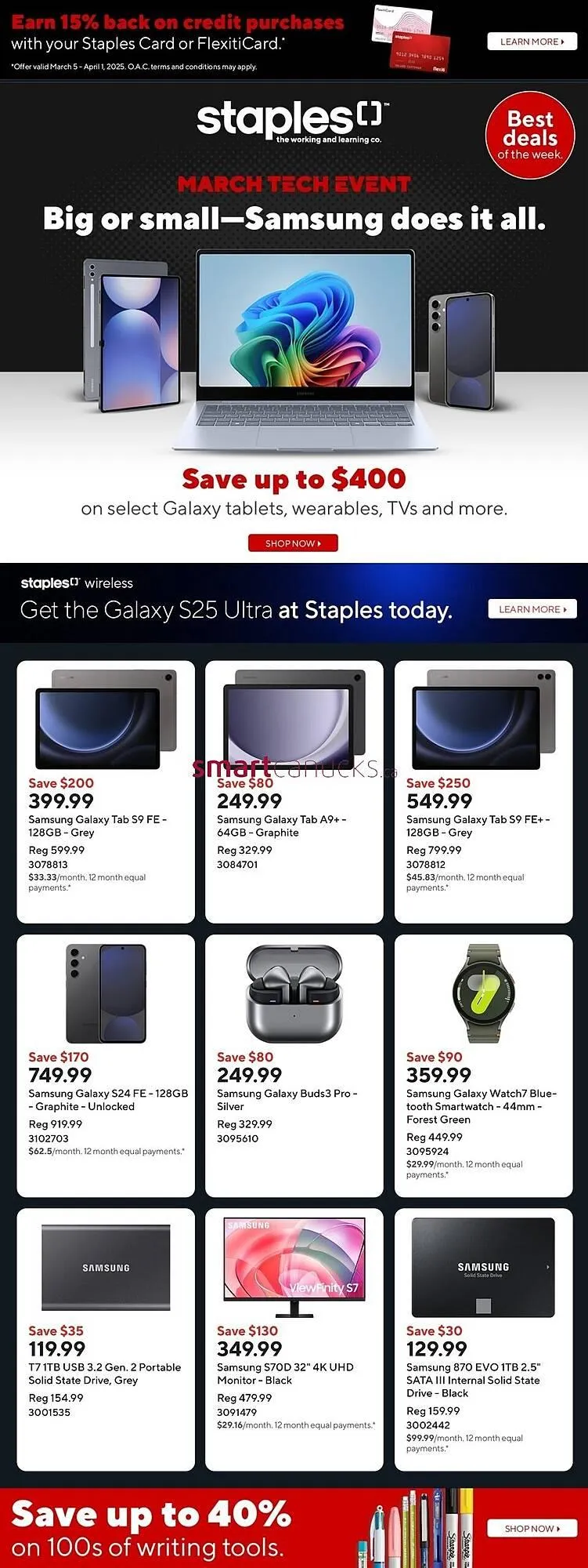 Staples flyer from March 26 to April 1 2025 - flyer page 1