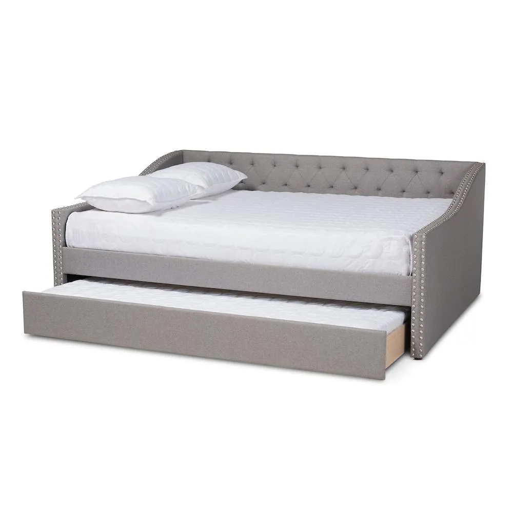 Haylie Full Daybed with Trundle in Light Grey