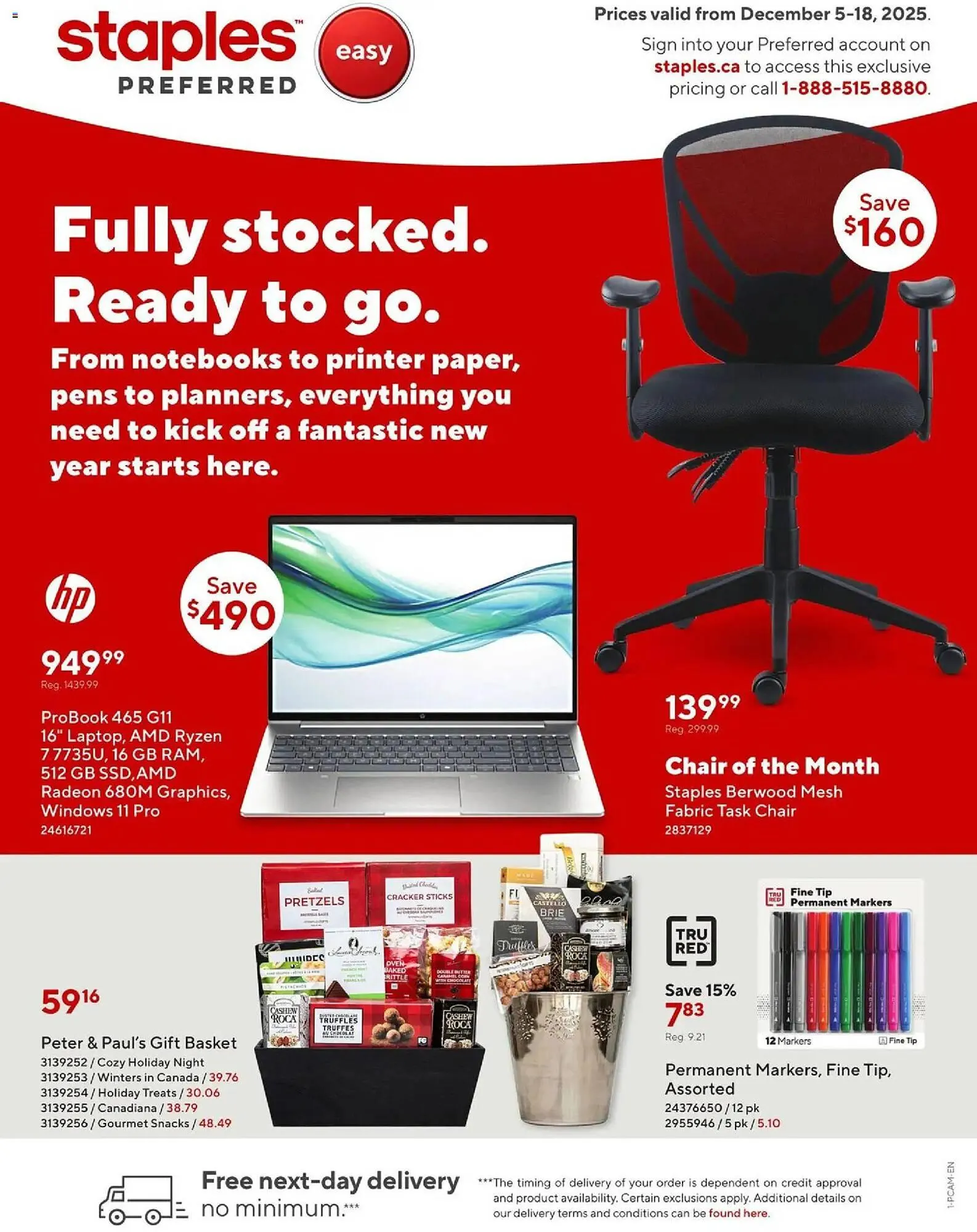 Staples flyer from December 5 to December 18 2025 - flyer page 1