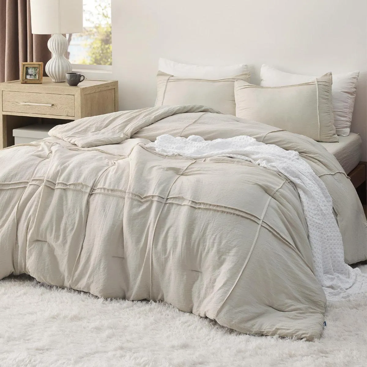 Bedsure Prewashed Pinch Pleat Bedding Sets