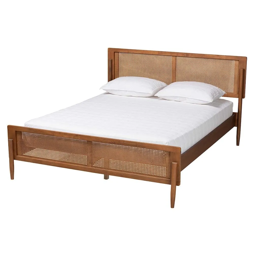 Gardwin King Platform Bed in Ash Walnut and Light Brown