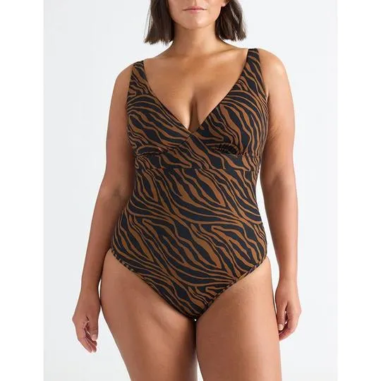 Women's Leakproof Deep V One-Piece Swimsuit