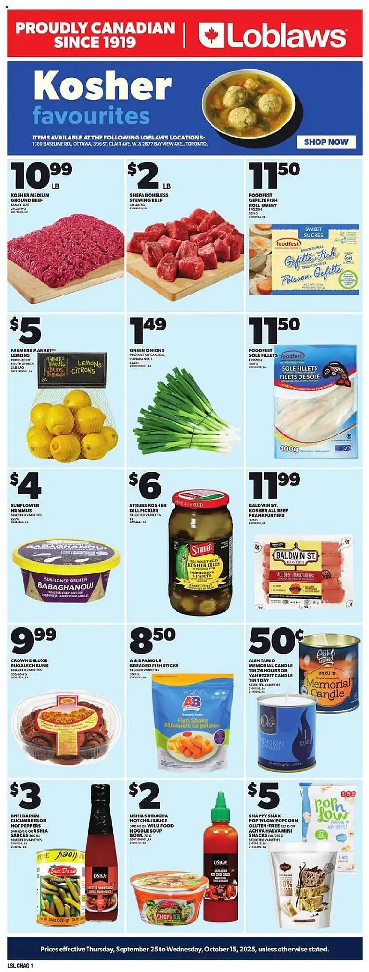 Loblaws flyer from September 25 to October 15 2025 - flyer page 1