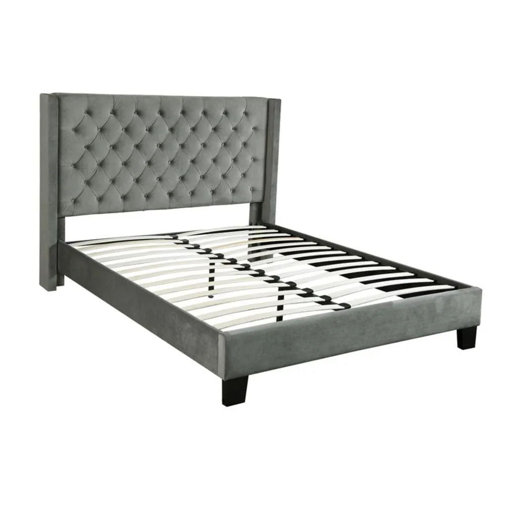 Jia King Platform Bed Frame, Grey