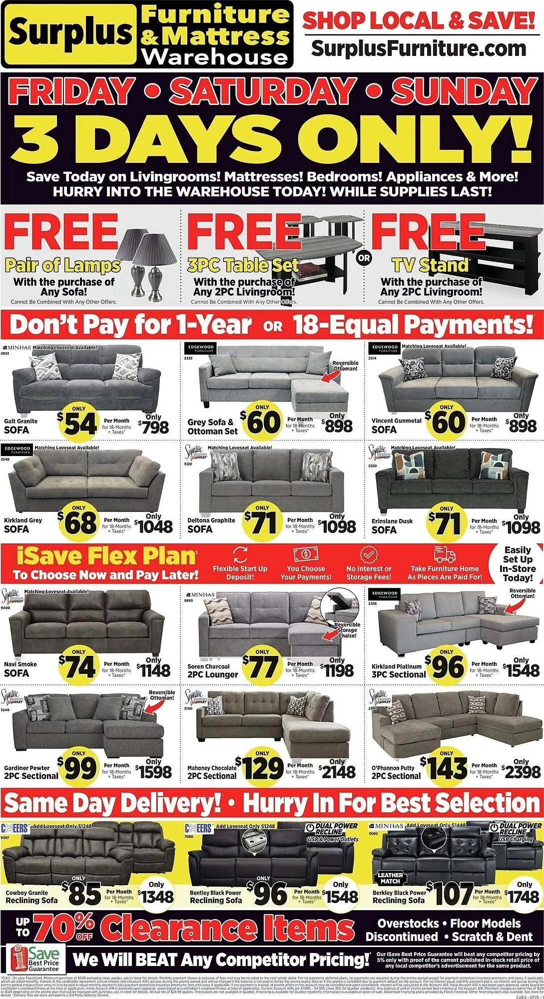 Surplus Furniture flyer from June 30 to July 7 2025 - flyer page 1