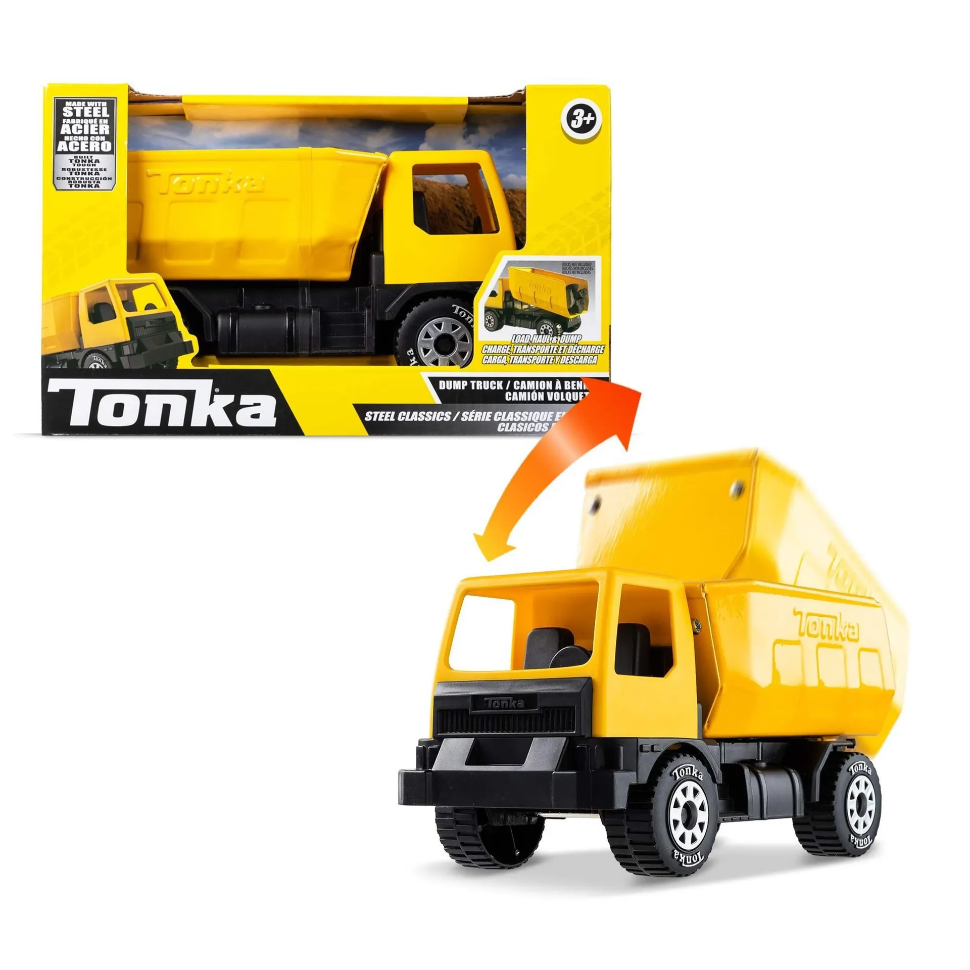 Tonka Mid Steel Classic Kids' Toy Vehicle for Ages 3+, Various Vehicles