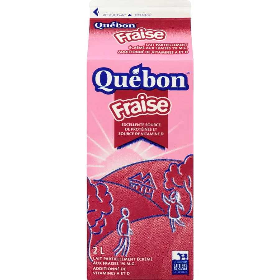Lait aux fraises 1% (2L)