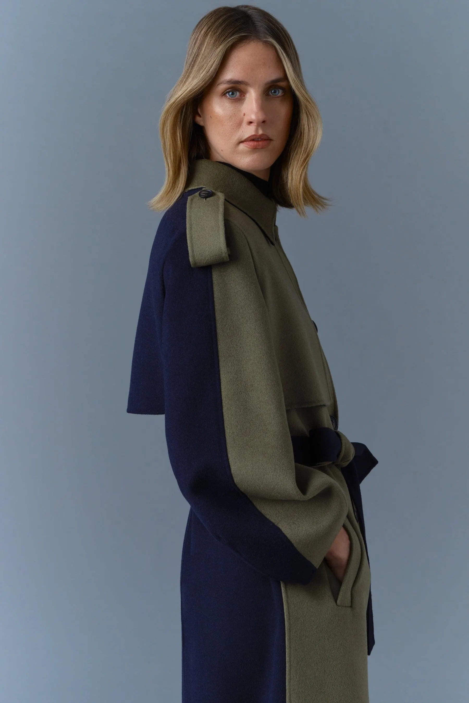 CEYLA Double-Face Wool Coat with Sash Belt