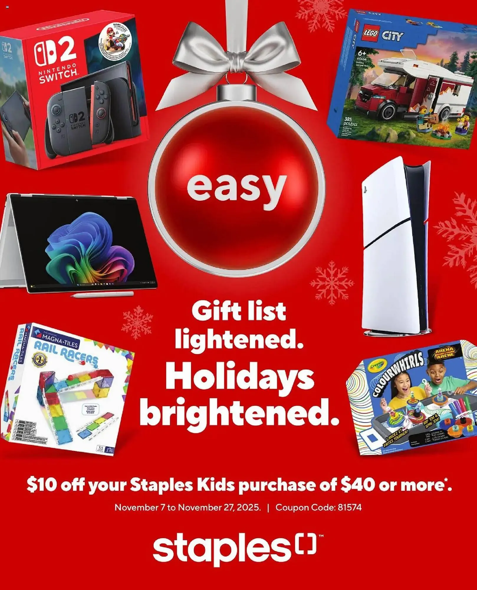 Staples flyer from November 7 to November 27 2025 - flyer page 1