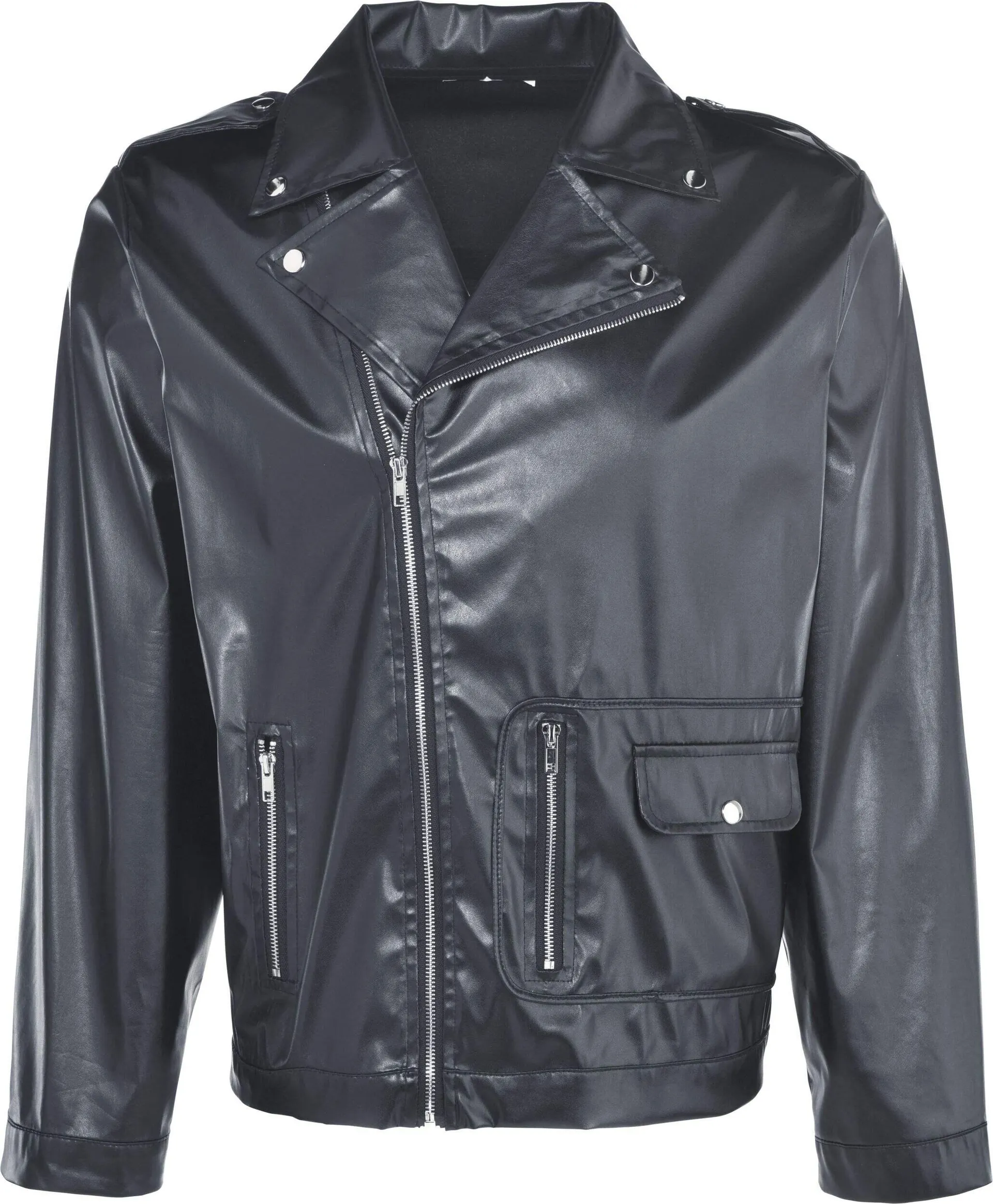 Adult Grease "T Bird" Thunderbird Leather Jacket, Black, One Size, Wearable Costume Accessory for Halloween