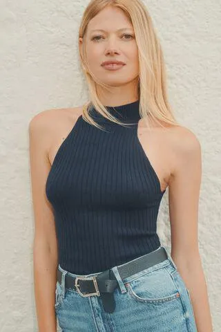 Mock Neck Knit Top