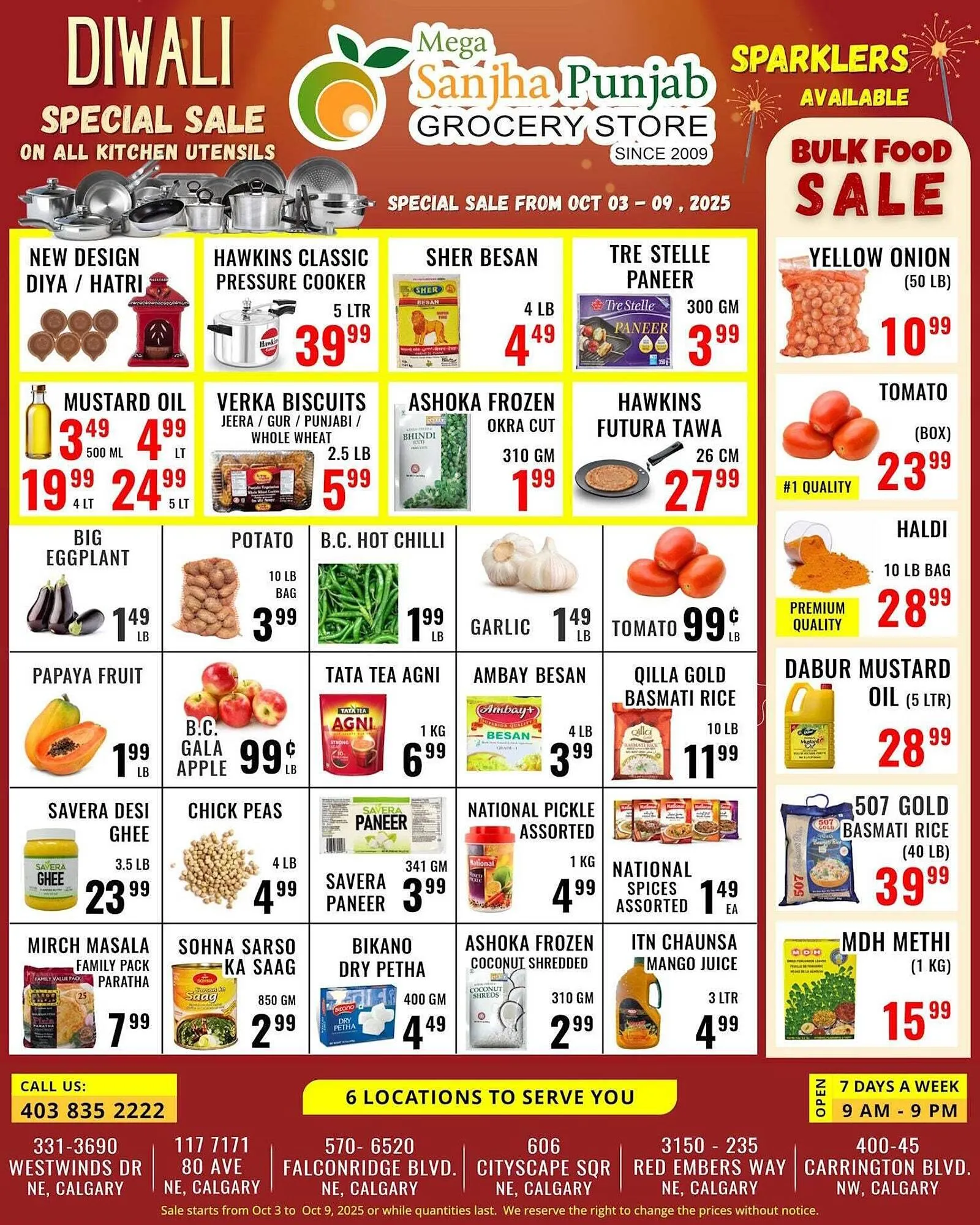 Mega Sanjha Punjab Grocery Store flyer from October 3 to October 17 2025 - flyer page 1