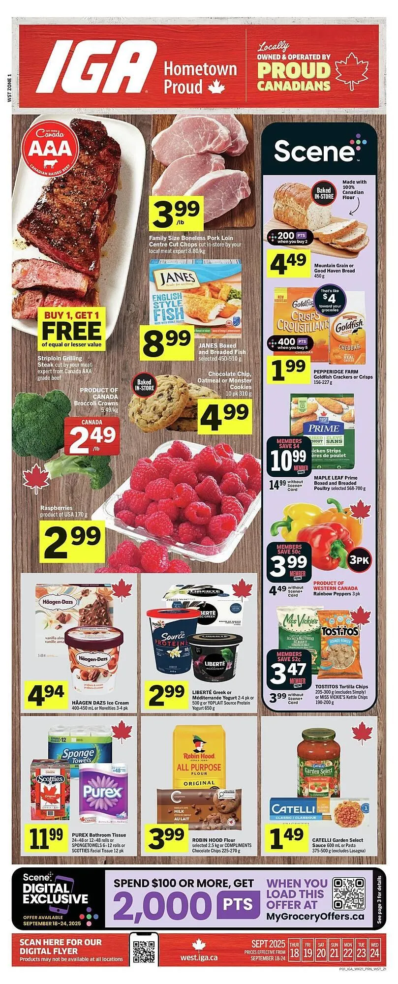 IGA flyer from September 18 to September 25 2025 - flyer page 1