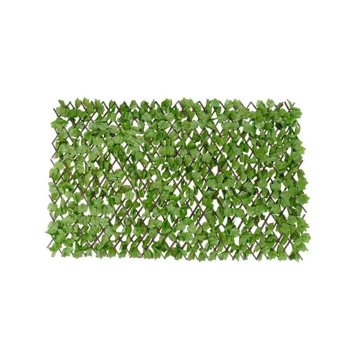 Lotus Collection 200 x 100cm Artificial Light Ivy Cloth Expandable Bamboo Trellis Hedge Screen