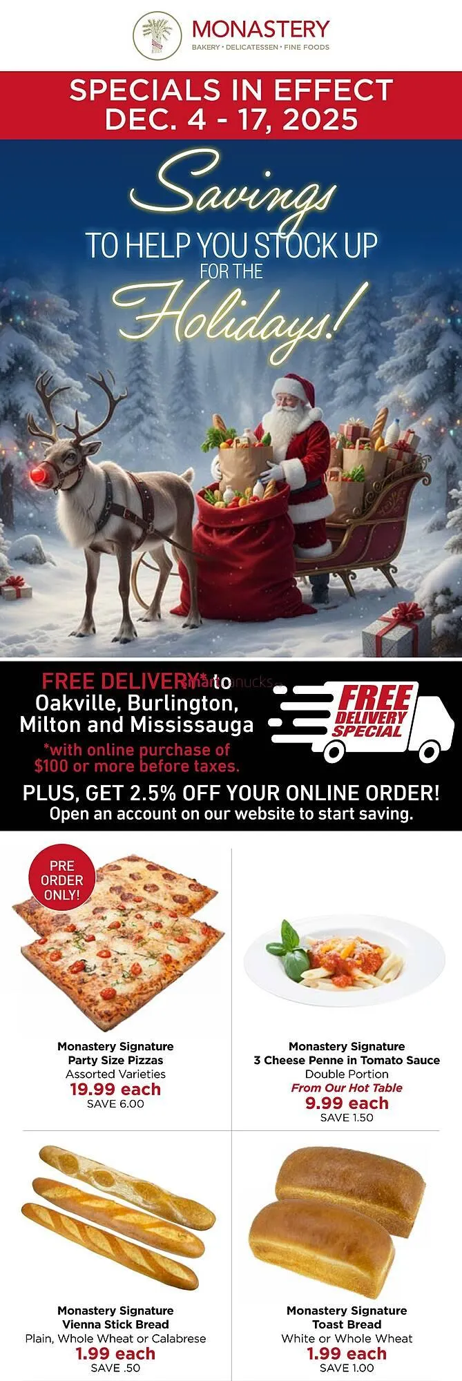 Monastery Bakery flyer from December 4 to December 10 2025 - flyer page 1