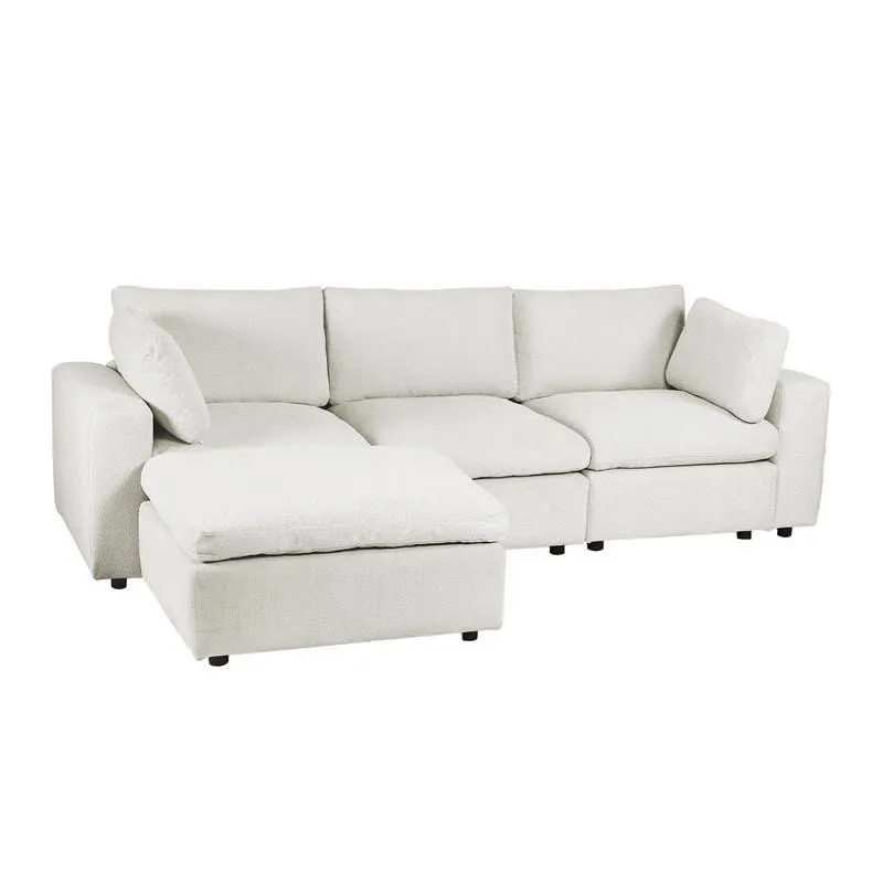 Sofa modulaire avec ottoman beige - 6 mcx