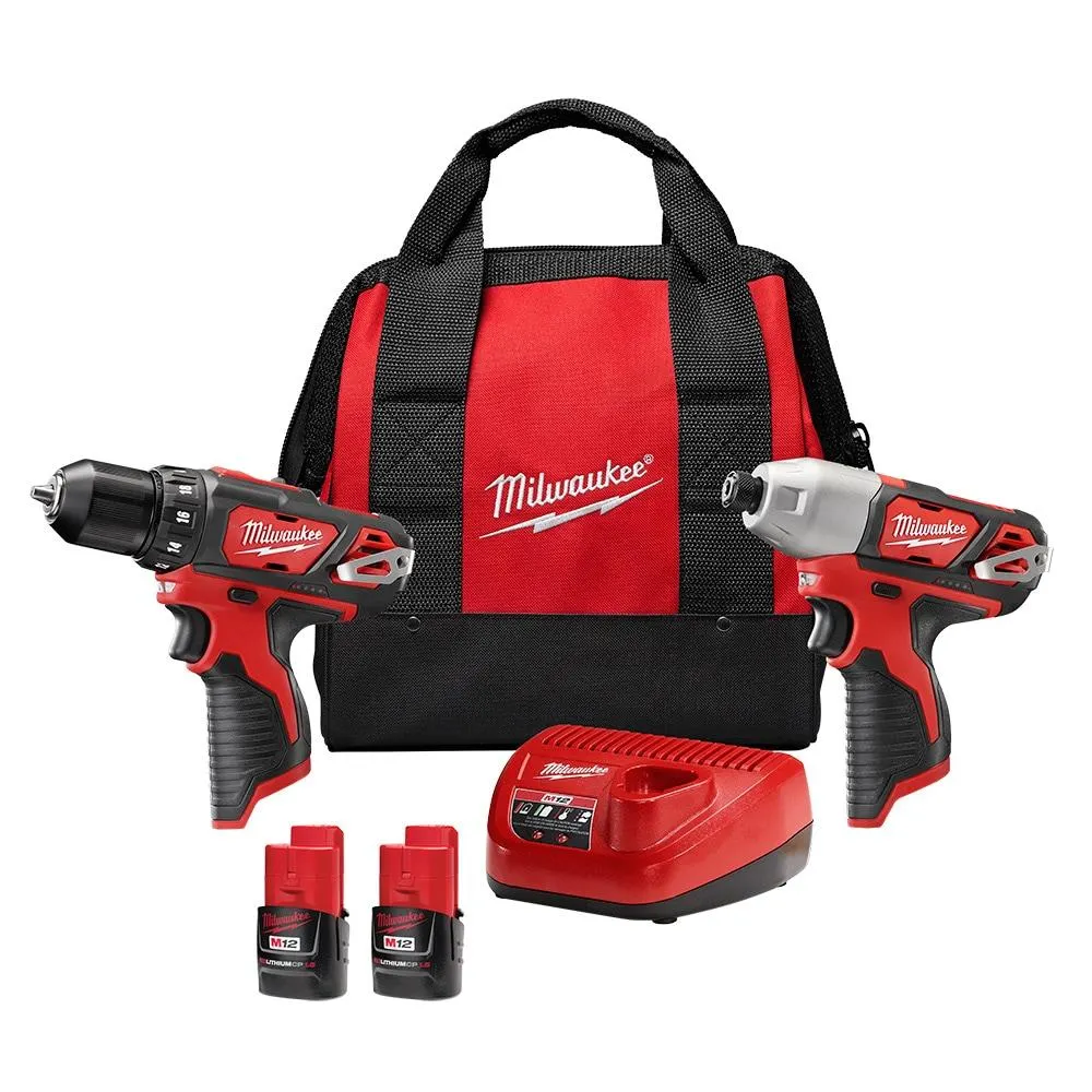 M12 12V Lithium-Ion Cordless Drill Driver/Impact Driver Combo Kit (2-Tool) with (2) 1.5Ah Batteries