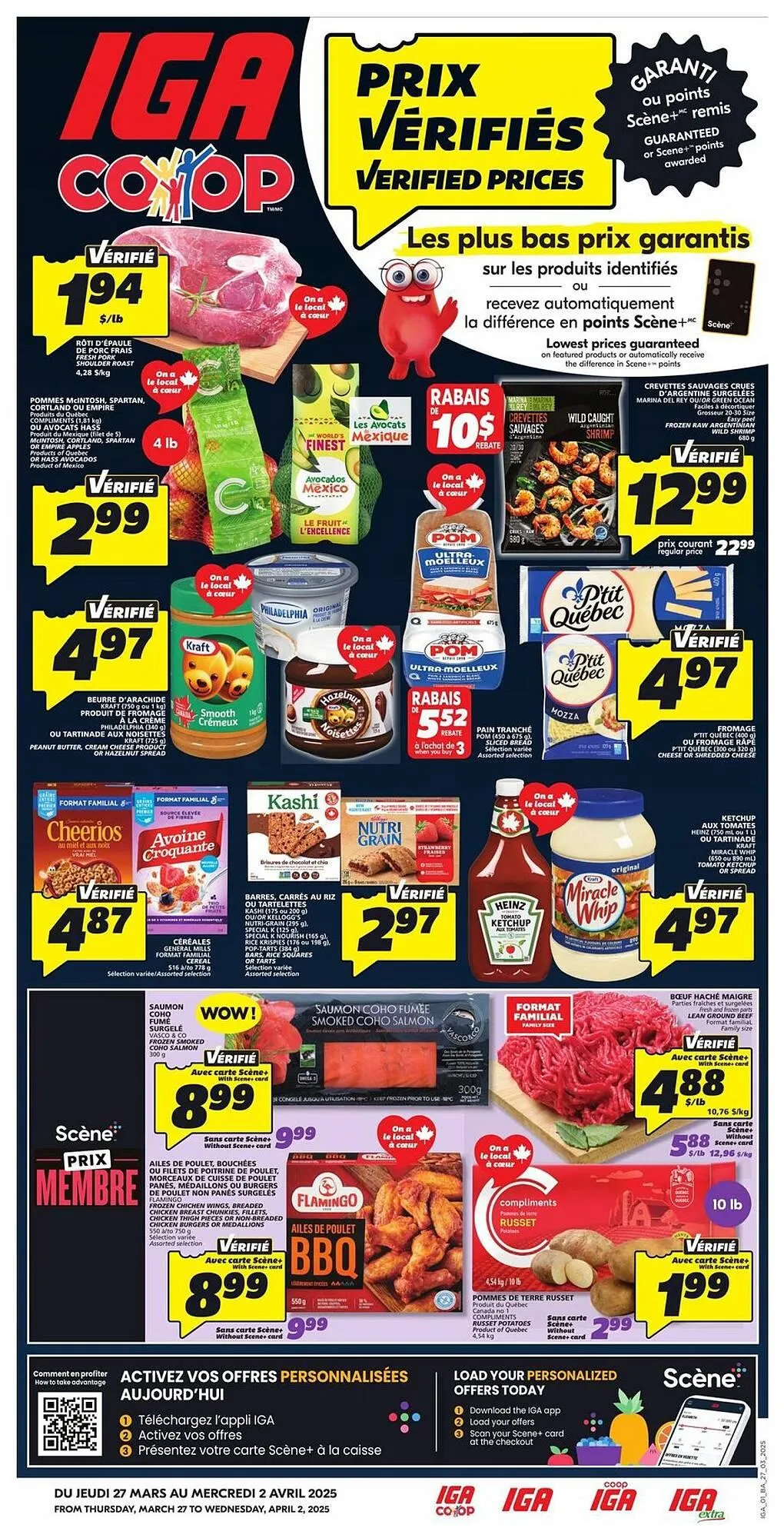 IGA flyer from March 27 to April 2 2025 - flyer page 1