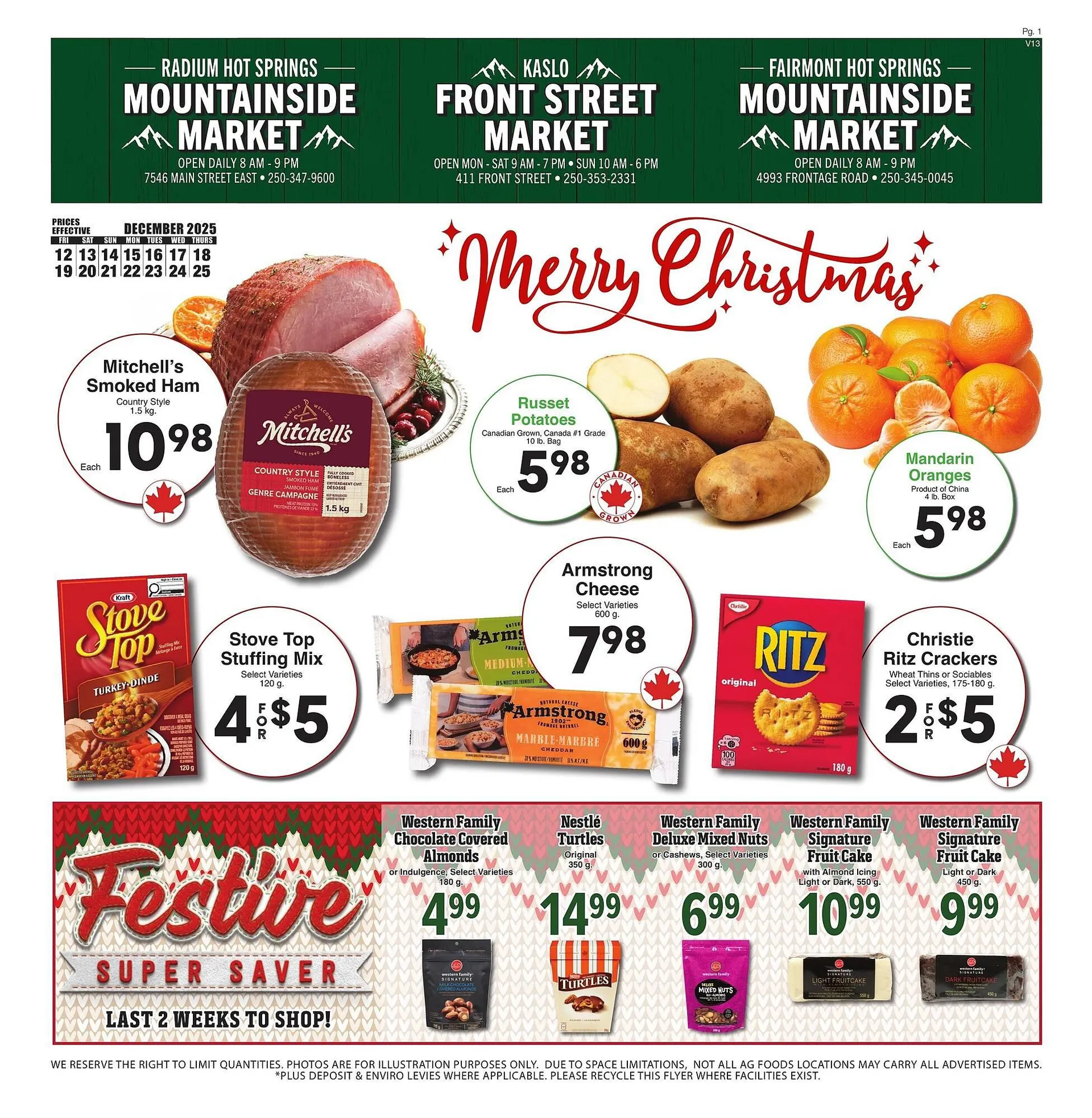 AG Foods flyer from December 12 to December 25 2025 - flyer page 1