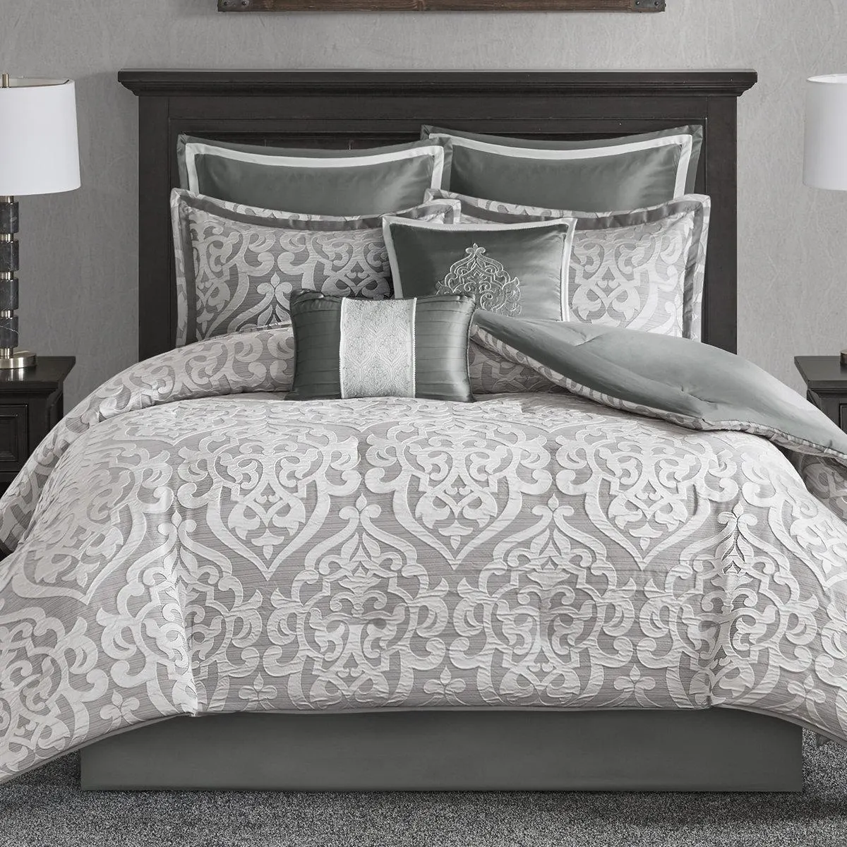Odette Luxury 8 Piece Jacquard Comforter Set