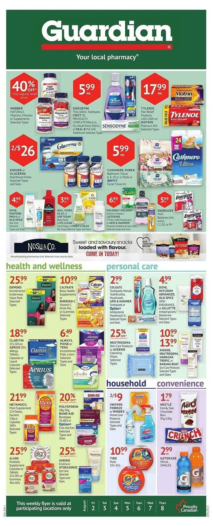 Guardian Pharmacy weekly flyer from August 1 to September 4 2024 - flyer page 1