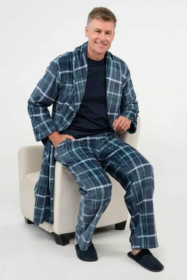Plush micropolar sleep pants with twill tape drawstring